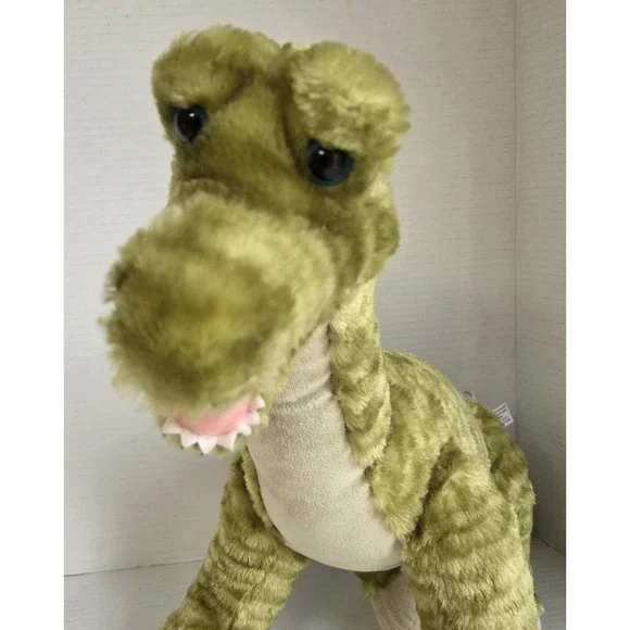 Build A Bear BAB Striped Green Brachiosaurus Dinosaur 2015 Plush Stuffed 22 inch - Picture 2 of 13